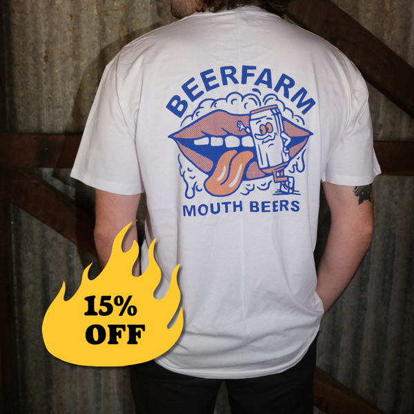 Beerfarm Mouth Beers Tee White