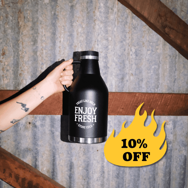 Beerfarm Growler - 64oz Black Double Walled - Beerfarm