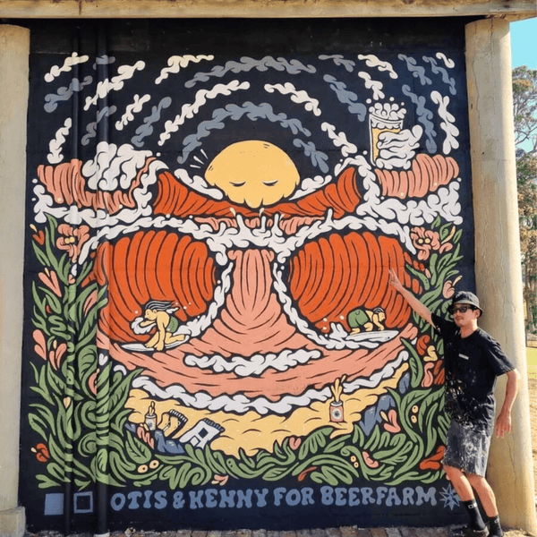 Beerfarm x Kentaro Yoshida Mural Tee Cocoa - Beerfarm